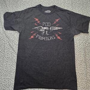 Foo Fighters Shirt Mens Medium Gray Eagle Graphic Rock Band Tee Lightning Bolt